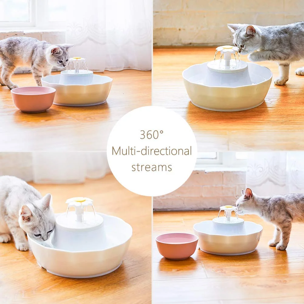 Pet Fountain Cat водный диспенсер светодиодный осветительный прибор 2.3л кошачий фонтан