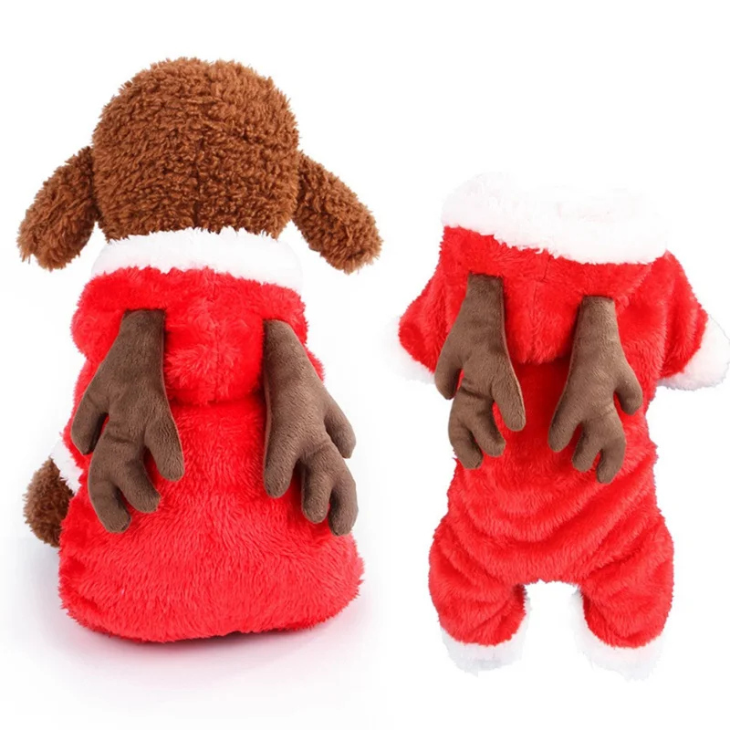 

Christmas Dog Clothes Reindeer Dog Coat Hoodies Thicken Pet Dogs Costume Jacket for French Bulldog Chihuahua Ropa Para Perro