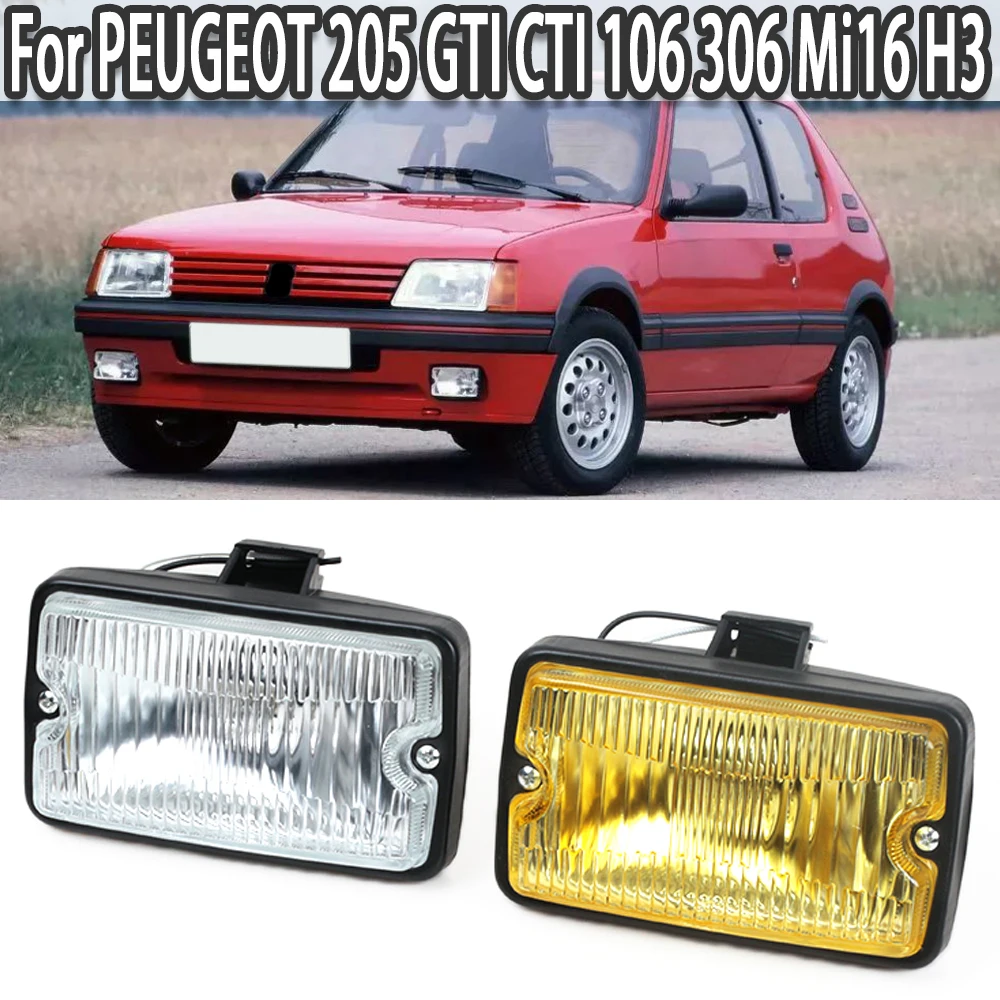 Car Front Fog Light DRL LED Driving Lamp Spotlight Spotlamp For PEUGEOT 205 GTI CTI 106 306 Mi16 H3