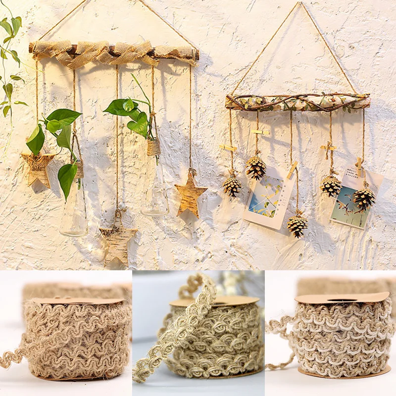 Витые деревенские джутовые ленты 5 м для рождества свадьбы вечеринки