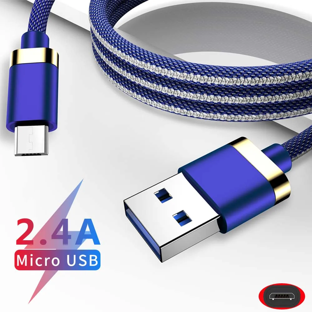 MUSTTRUE Micro USB кабель 2.4A зарядный провод для samsung Xiaomi Redmi 7 7A Note 5 Android мобильный телефон