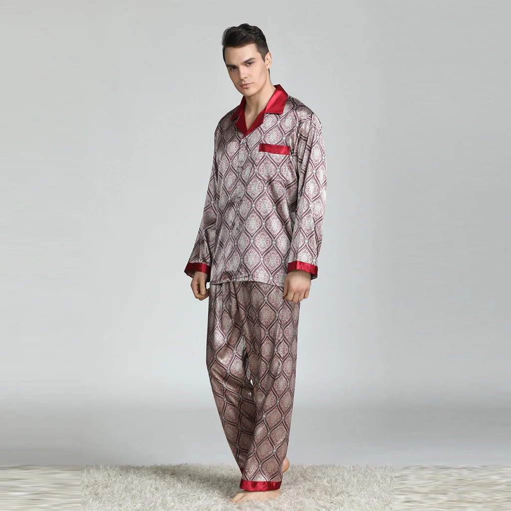 Мужская Шелковая пижама мужские пижамы шелковая сексуальная Современная