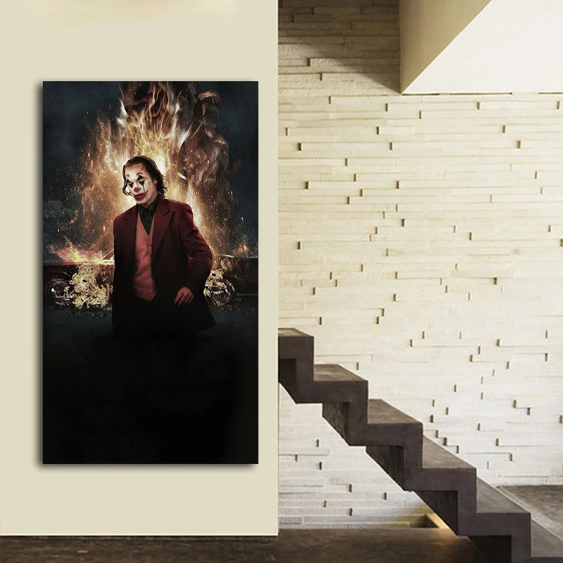 Постер фильма Джокер печатный портрет на холсте настенная живопись декор для