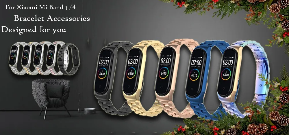 Кожаный ремешок для Xiaomi Mi Band 3, смарт-браслет, ремешок, аксессуары для Xiaomi Mi Band 4, спортивный браслет+ металлический чехол