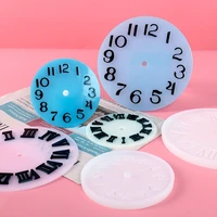 creative clock silicone mold diy round english digital clock craft epoxy resin handmade mold home decoration tools