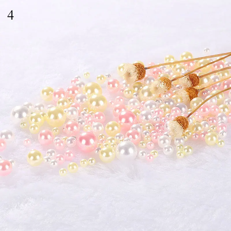 Смешанные цвета радуги круглые отверстия без жемчуга DIY искусственный жемчуг из