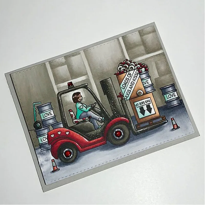 Вилочный погрузчик прозрачные штампы для скрапбукинга изготовление карт