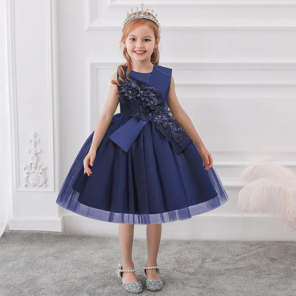 

Girls dresses mesh applique sweet princess dress birthday party dresses fancy party dresses catwalk costumes children's dresses