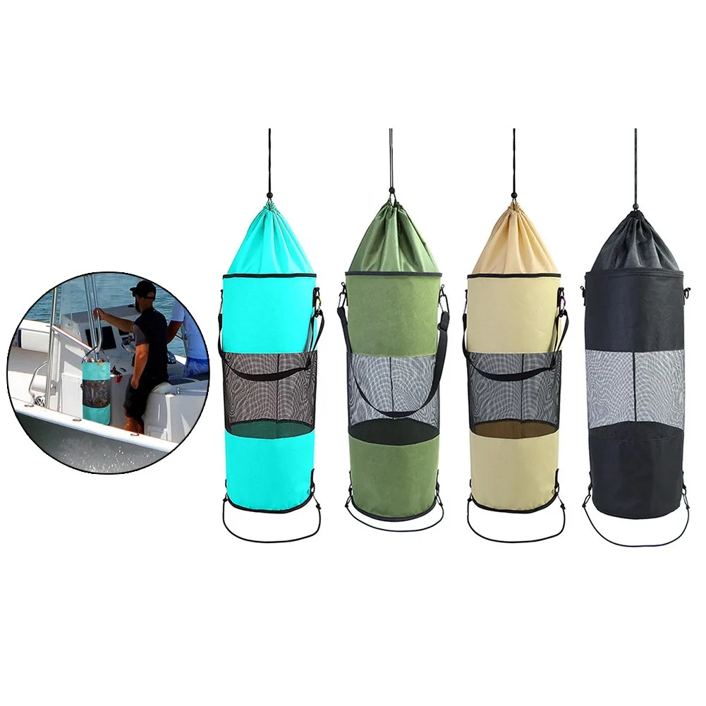 

New Large Capacity Boat Trash Bag Large Mesh Boat Kayak Camper Garbage Container For Outdoor Beach Boat Cleaning Accessories