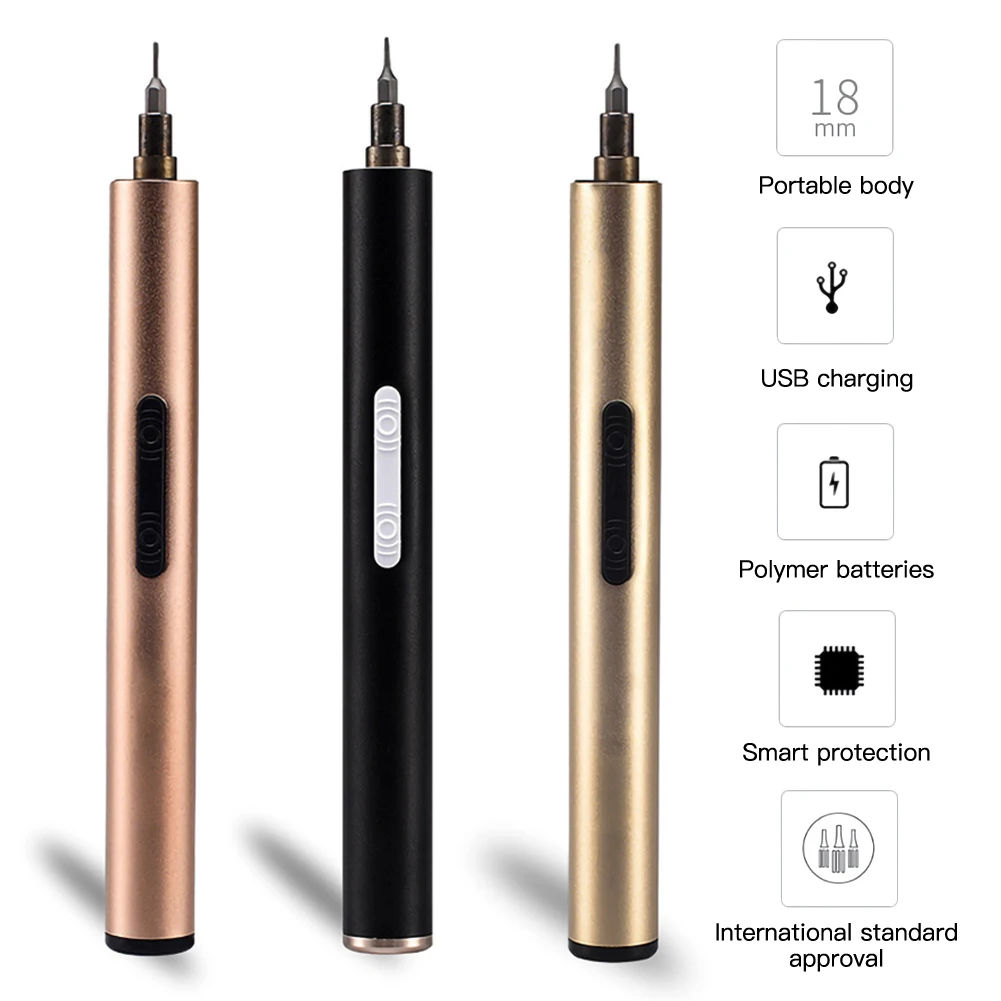 Mini Cordless Electric Screwdriver Rechargeable Screw Power Driver Tool Space Aluminum 0.16Nm For Smart Phone/Watch Repair Tools |