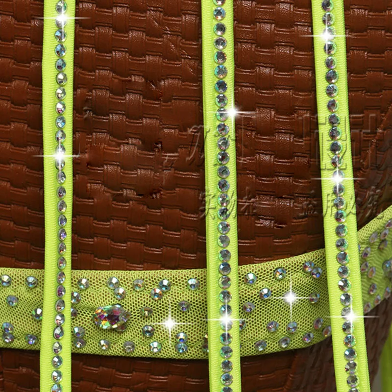 

Latin Dance Dress Bling Rhinestone Tassel Competition Dresses Performance Clothing Salsa Rumba Chacha Samba Dancewear DN3542