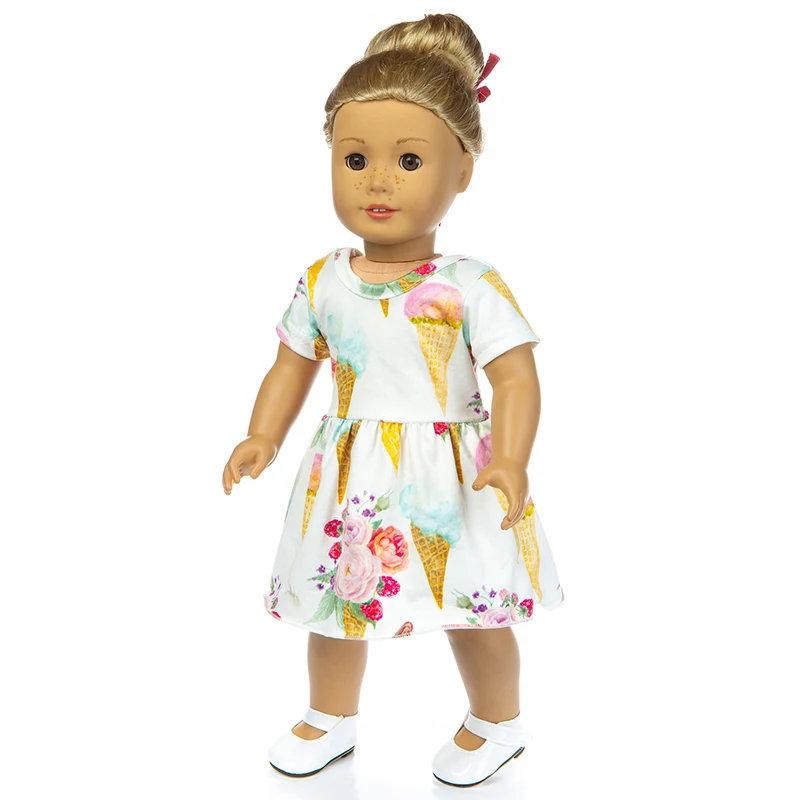 Fit 18 inch 43cm Born New Baby Doll Clothes Yellow Blue Rabbit Rainbow Dress Ice cream accessories For Gift | Игрушки и хобби