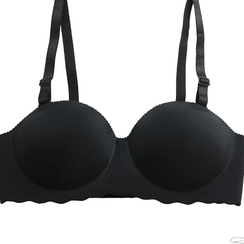 

2021spring and Autumn New Female Student Candy Color Breathable Seamless Bra Push up Sexy Small Bra Underwear Top