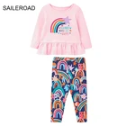 Комплект одежды для девочек из 2 предметов, из хлопка и пуловера