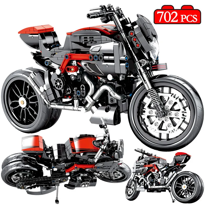799 шт. город гоночный мотоцикл строительные блоки Technica мотоцикла транспорт