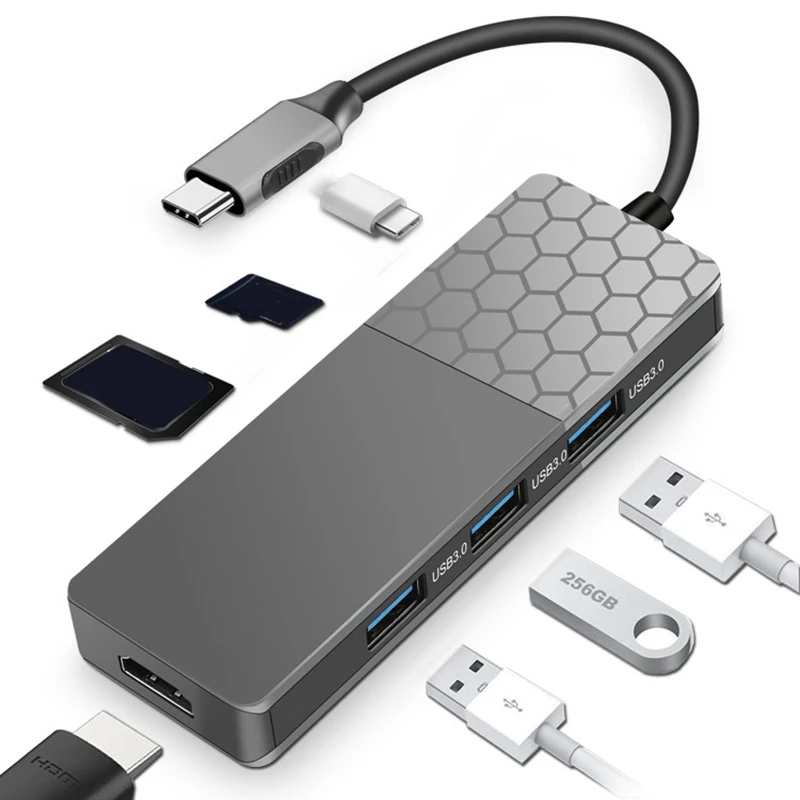 TYPE-C к USB3.1 USB3.0 HDMI 4K HD выходной концентратор PD3.0 зарядка SD 2 0 TF кардридер Type-C в
