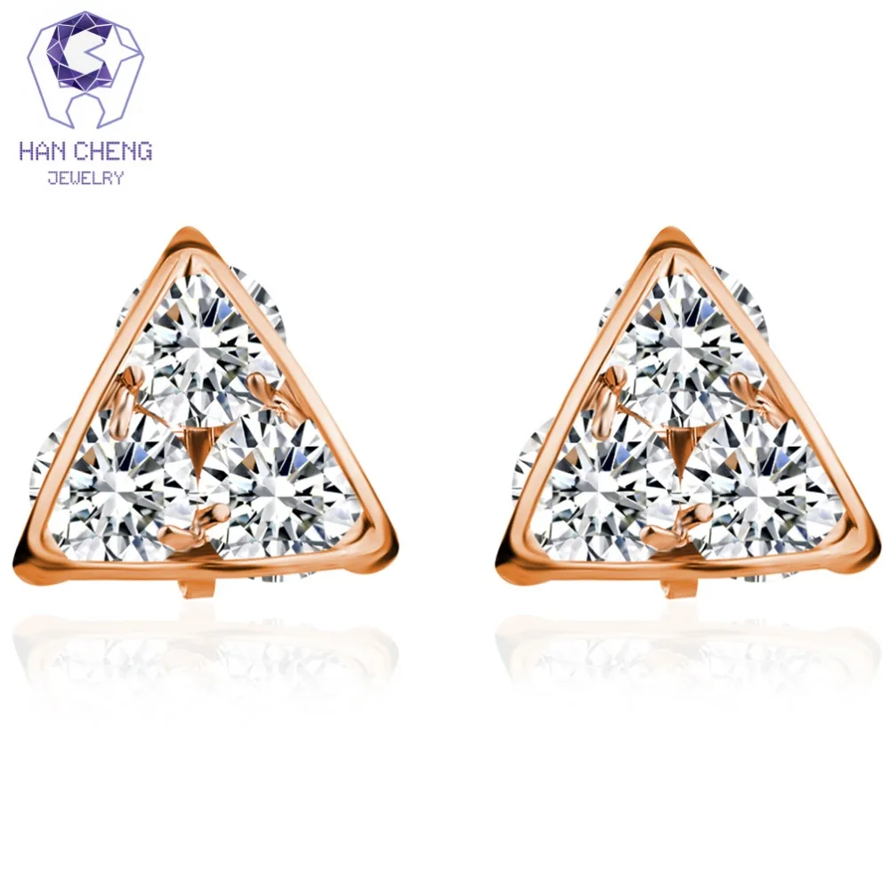 HanCheng новые роскошные золотые медные Маленькие Геометрические треугольные