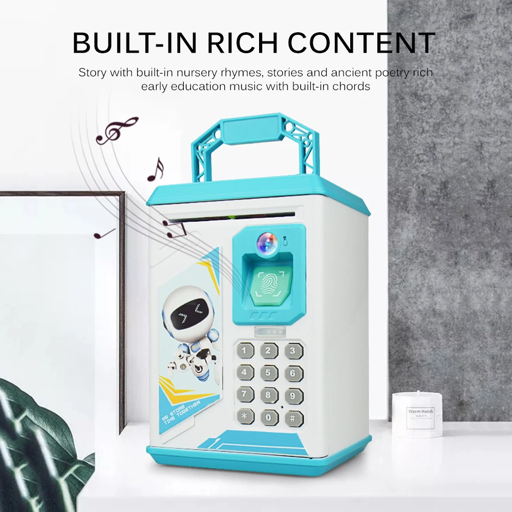 

Electronic Piggy Bank ATM Password Money Box Cash Coins Saving Box ATM Bank Safe Box Automatic Deposit Coin Box Christmas Gift