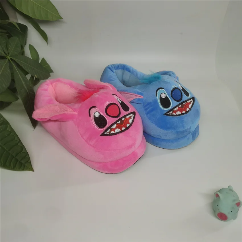 Теплые домашние тапочки Disney Stitch плюшевые зимние с животными для взрослых