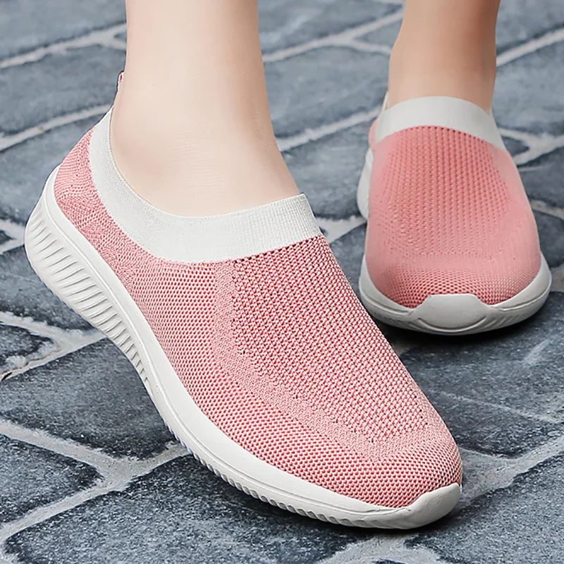 

Ladies Casual Sneakers Lightweight Comfortable Hollow White Shoes Fashion Spring Summer High Elastic Socks Shoes Size35-42