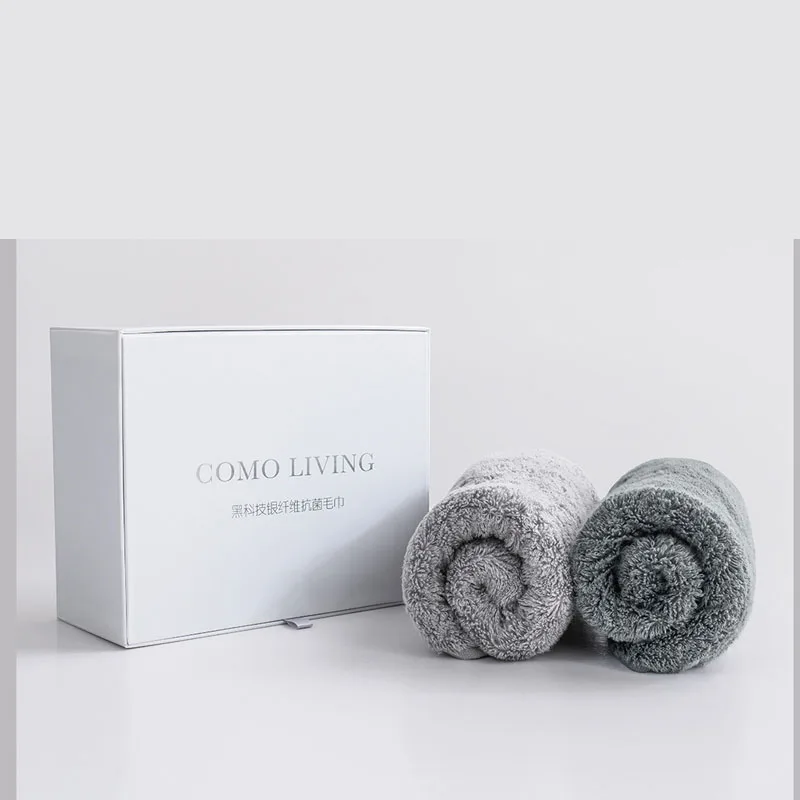 2-piece suit Xiaomi Youpin COMO живое Черное и Серебряное волокно антибактериальное полотенце мягкое и удобное 32x76 см абсорбирующее и долговечное полотенце - Цвет: 2-piece suit