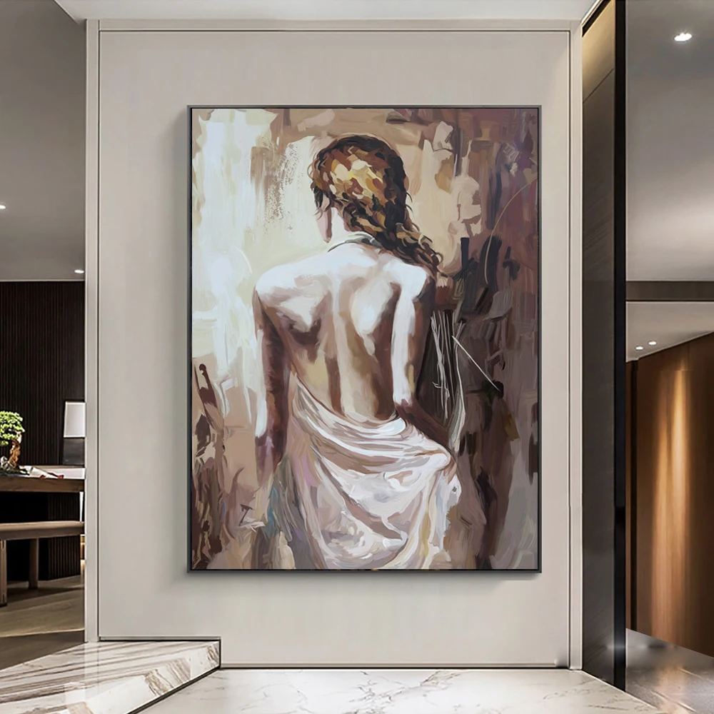 Абстрактная картина с изображением девушек на спине постеры и принты