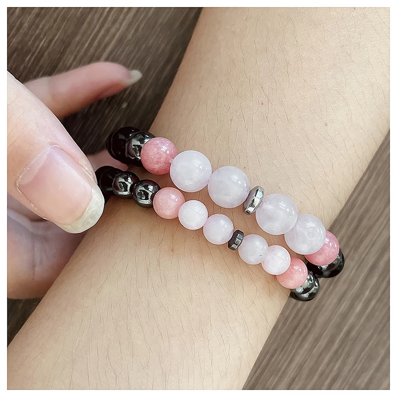 

Браслет ручной работы из натурального камня для женщин, парные бусины 6 мм и 8 мм, простые амулетные украшения, вечерние подарки, оптовая прод...