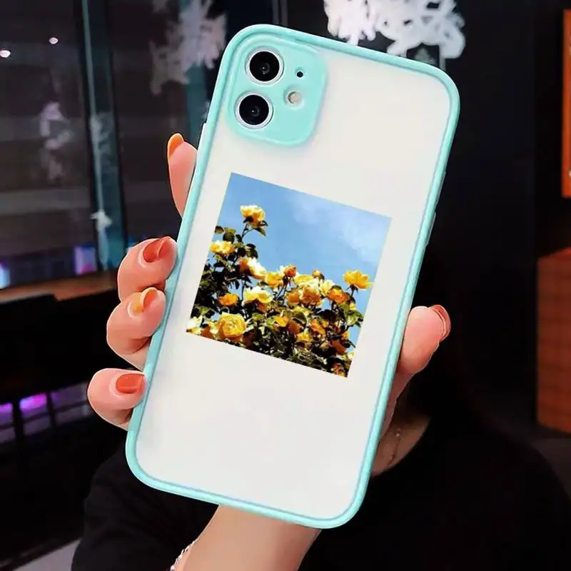 

flower Phone Case Matte For iPhone 12 Mini 11 Pro XR XS Max 7 8 Plus X Hard PC Back Cover