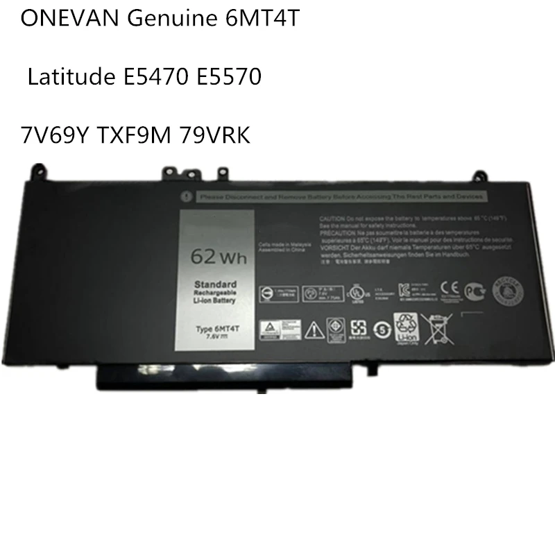 ONEVAN Новый 6MT4T Аккумулятор для ноутбука Dell Latitude E5470 E5570 ноутбук 15 6 &quotM3510 7V69Y TXF9M 79VRK
