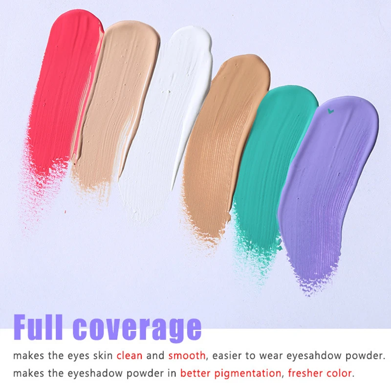 

White Red Dark Eyeshadow Primer Cream Eye Concealer Easy To Color Base Cream Makeup Waterproof Long Lasting Eye Shadow Matte