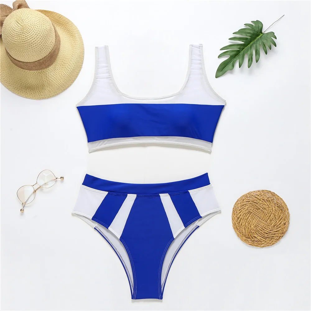 

2020 new bikini sexy splicing high waist hot sale comfortable swimwear