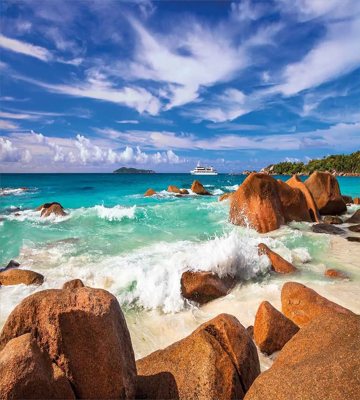 Тропический комплект с пододеяльником экзотическое скалое побережье волной