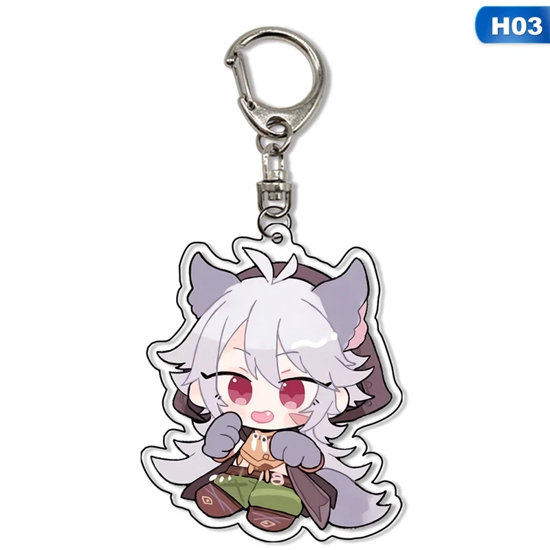 

1 Pcs Anime Keychain Genshin Impact Diluc Ragnvindr Barbatos Figure Key Chain for Women Bag Pendant Key Accessories