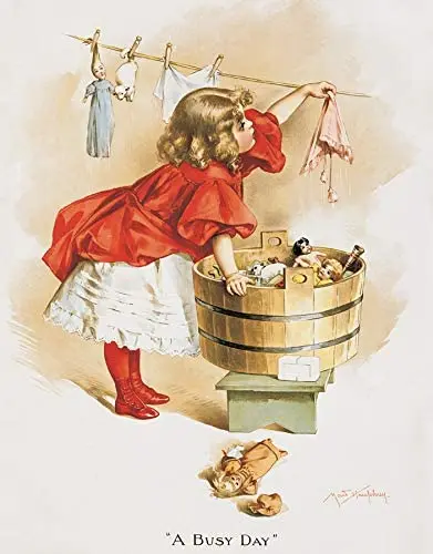 

Desperate Enterprises Ivory Soap Girl Washing Tin Sign, 12.5" W x 16" H mancave