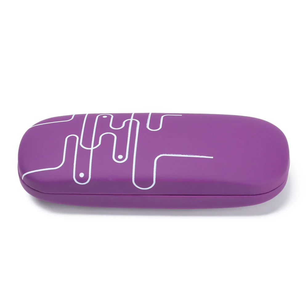 Purple 1 шт., новинка, модные унисекс кожаные очки для глаз, Жесткий Чехол, защита для чтения, чехол, портативная коробка для хранения солнцезащитных очков - Цвет: Purple