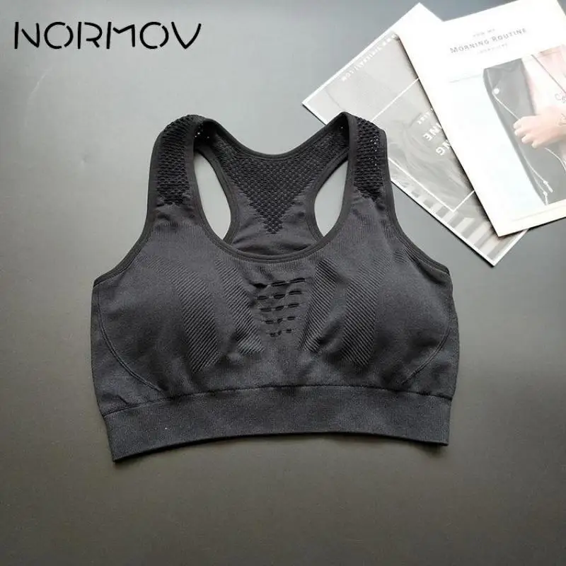 NORMOV, спортивный бюстгальтер, топ для фитнеса, женский укороченный топ для бега, розовый бюстгальтер с мягкими чашечками для тренировок, бюстгальтер для йоги, мягкое нижнее белье, жилет