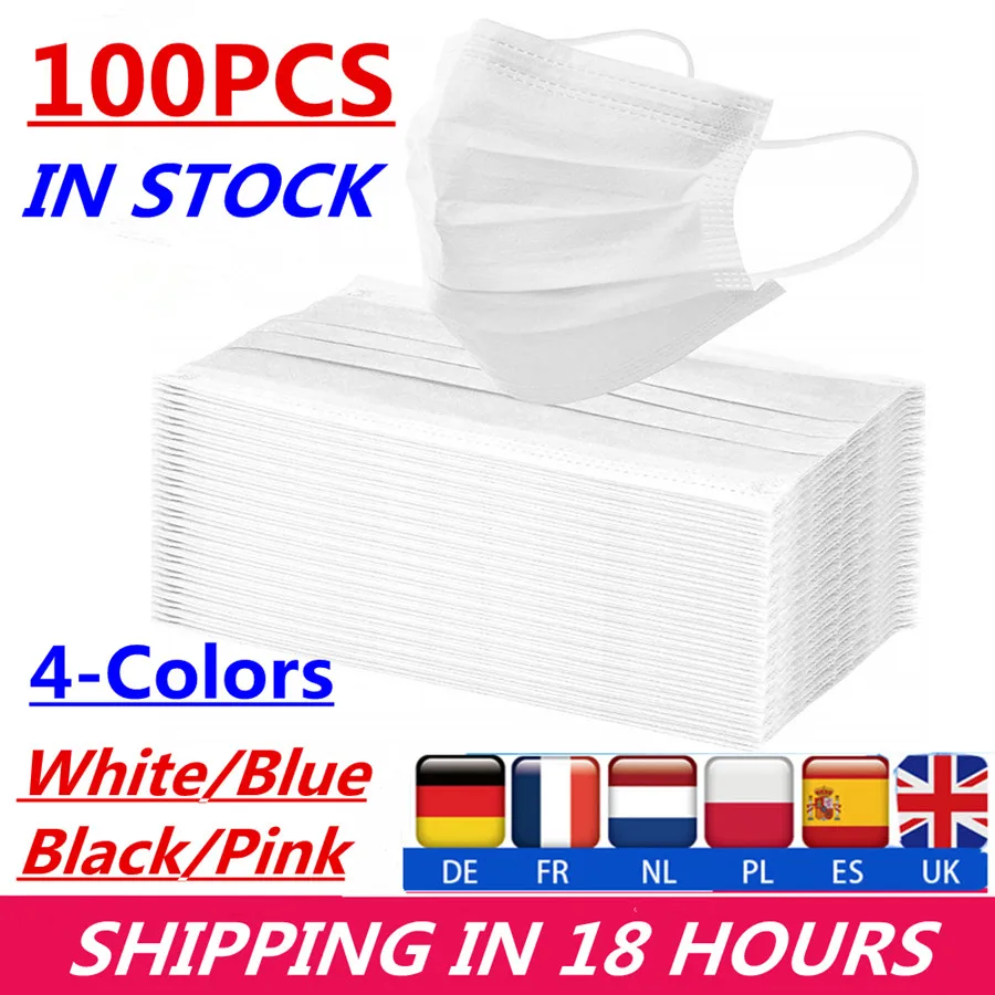 В наличии! Маска одноразовая из нетканого материала для взрослых 3 слоя 10 18 часов