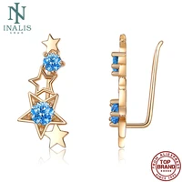 inalis charm clip earrings for women five pointed star fashion zirconia earring female valentine day jewelry gift best selling