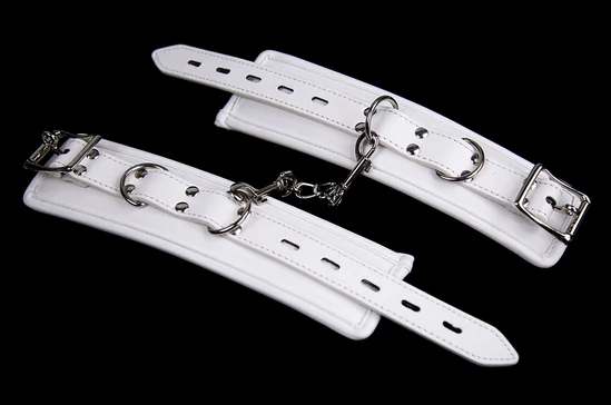 Фетиш мягкие белые кожаные наручники из губки бандаж секс игрушки Эротика флирт