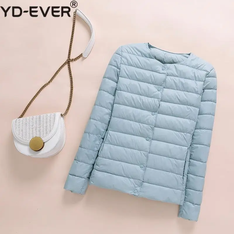 Новинка 2020 зимнее женское пуховое пальто сверхлегкая куртка на утином пуху без