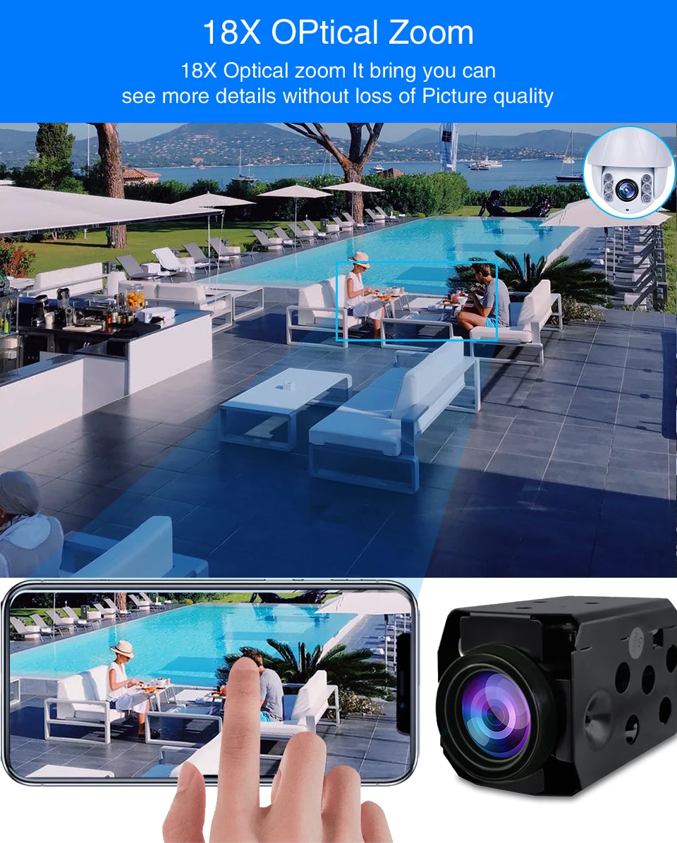 4MP ip-камера ptz 18X Zoom cctv ip-камера s модуль Onvif H.265 система видеонаблюдения сетевой блок Модуль камеры для uav videcam