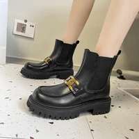 british style fashion women martin boots autumn new all match female short boots chelsea stretch french ladies short boots