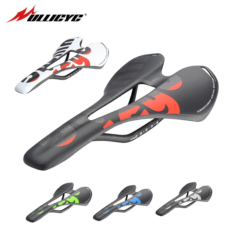 

3k Glossy/matte Carbon Fiber Mountain Bike Saddle Mix Colors Curved Hollow Road Bicycle Ride Titanium Arch Cycling Accessories