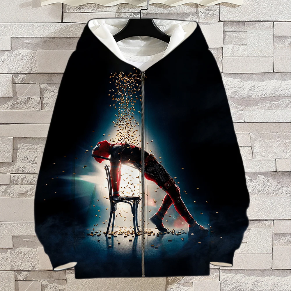 Свитшот для мужчин и женщин с 3D-принтом Marvel Дэдпул Повседневный стиль Харадзюку