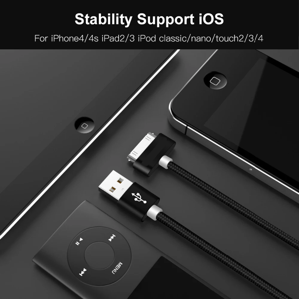 Usb кабель для Iphone 4 4s Кабель зарядного устройства Cabel нейлоновый вида цветов 3g 3gs Ipad