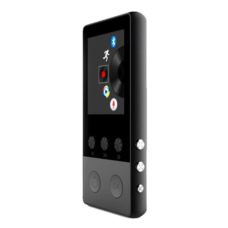 Bluetooth металлический MP3-плеер встроенный 8G Hifi Lossless музыка с шагомером и громким динамиком(черный