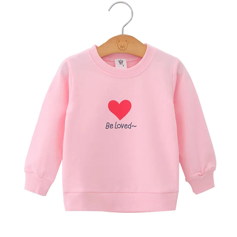 

Autumn Winter Children Kids Baby Girls Heart Print Sweatshirts Long Sleeves Sweater Baby Girl T-shirt Clothes Pink Sweatshirt