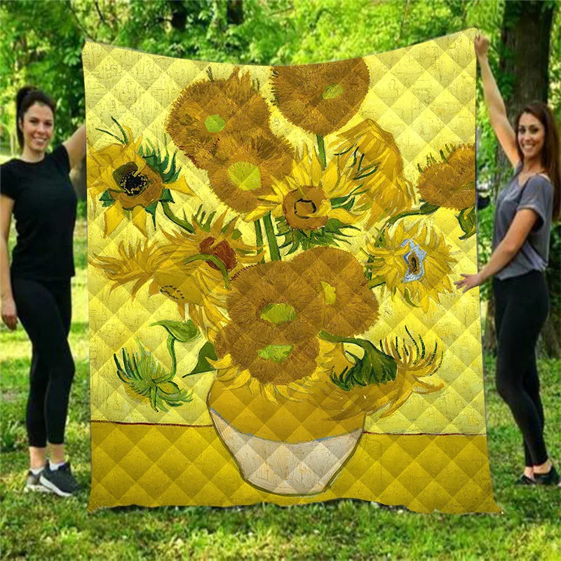 3d покрывала с подсолнухом Ван Гога одеяло цифровым принтом летнее модные одеяла