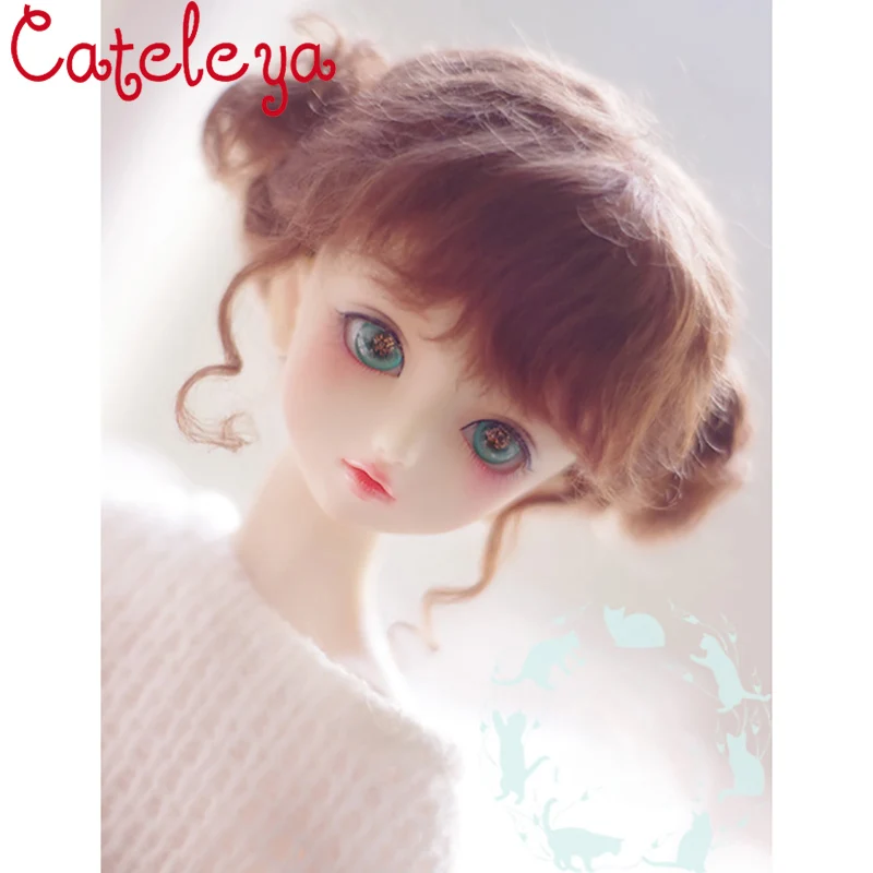 

Cateleya BJD doll with wig 1/8 1/6 1/4 giant baby 1/3 mohair red brown double dumplings hair