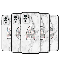 alphabet cute bear marble for xiaomi redmi note 10s 10 9 9s 9t 8t 8 7 6 5 pro max 5a 4x 4 5g soft silicone phone case